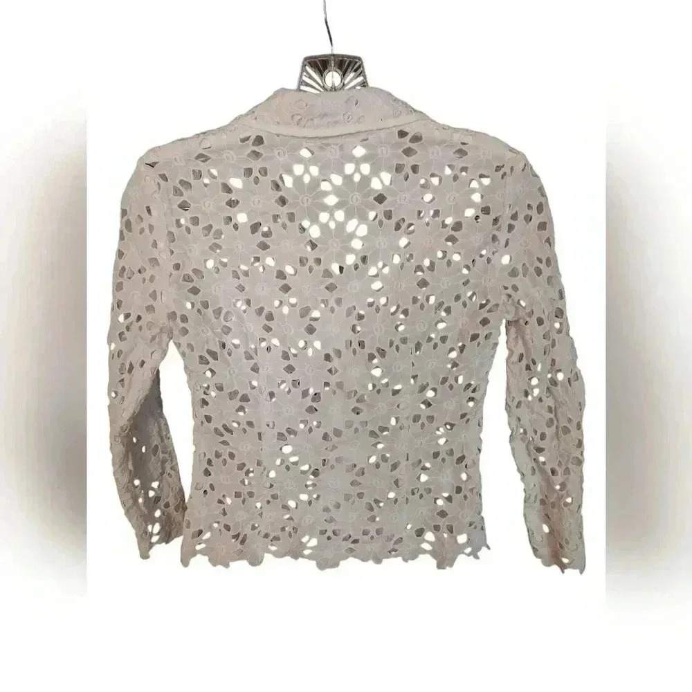 Vintage Lilly Pulitzer Kentucky Eyelet White Lace Jacket Blazer - Picture 2 of 3